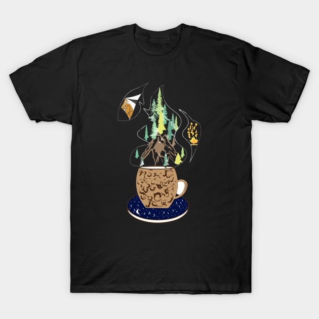 Camp with a coffee mug T-Shirt by Sunshineisinmysoul